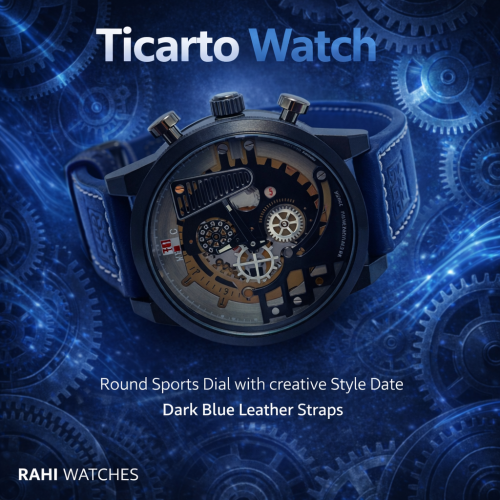 Ticarto Sports Watch – Skeleton Gear Dial with Date Display