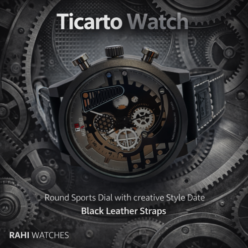 Ticarto Sports Watch – Skeleton Gear Dial with Date Display